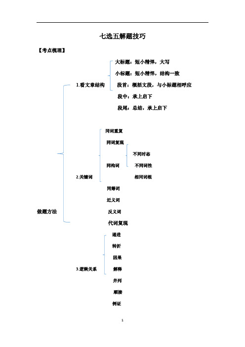 高考英语七选五专题讲解技巧