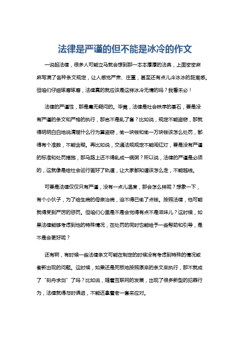 法律是严谨的但不能是冰冷的作文