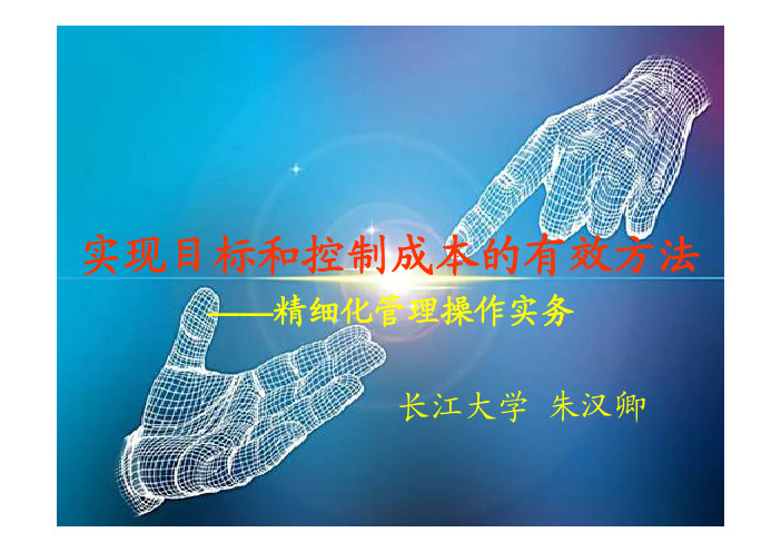 实现目标和控制成本的有效方法——精细化管理操作实务