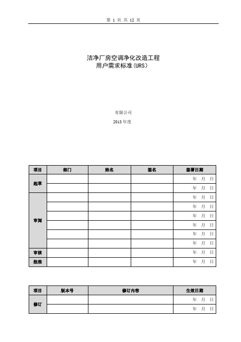 洁净厂房空调净化改造工程URS