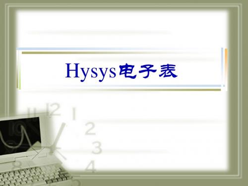 Hysys电子表