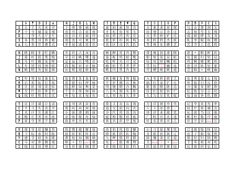 98版五笔二级简码表