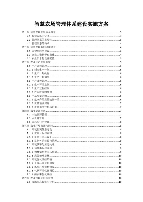 智慧农场管理体系建设实施方案