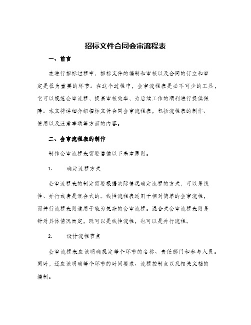 招标文件合同会审流程表