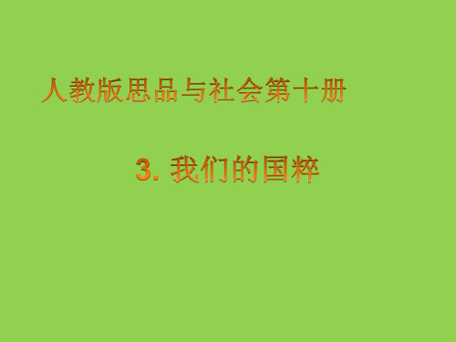 人教版五年级品德与社会下册《三单元 独具魅力的中华文化  3 我们的国粹》课件_2