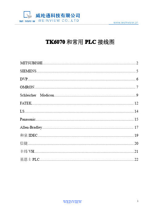 TK6070与常见PLC接线