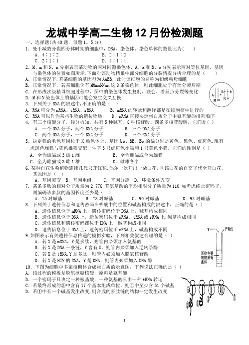 新人教版《遗传与进化》期末检测试题(含答案)