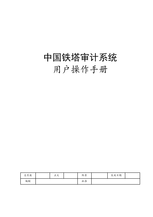 (财务内部审计)中国铁塔审计系统操作手册