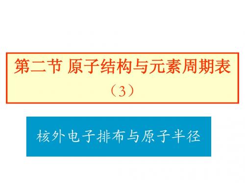 化学：1[1].2.3《核外电子排布与原子半径》课件(鲁科版选修4)