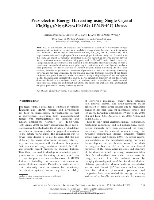 Piezoelectric Energy Harvesting using Single Crystal PMN-PT Device 2009