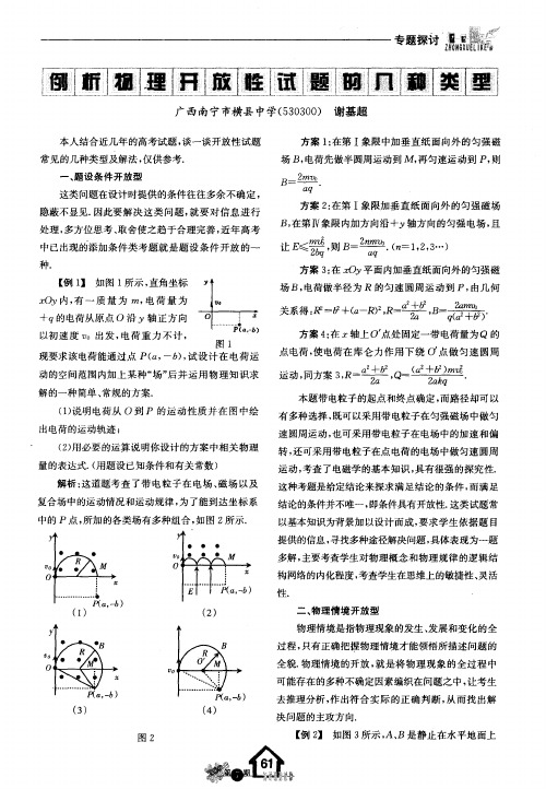 例析物理开放性试题的几种类型