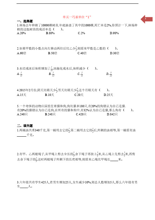 小升初数学专题复习之分数与百分数(含答案)