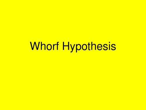 Whorf Hypothesis