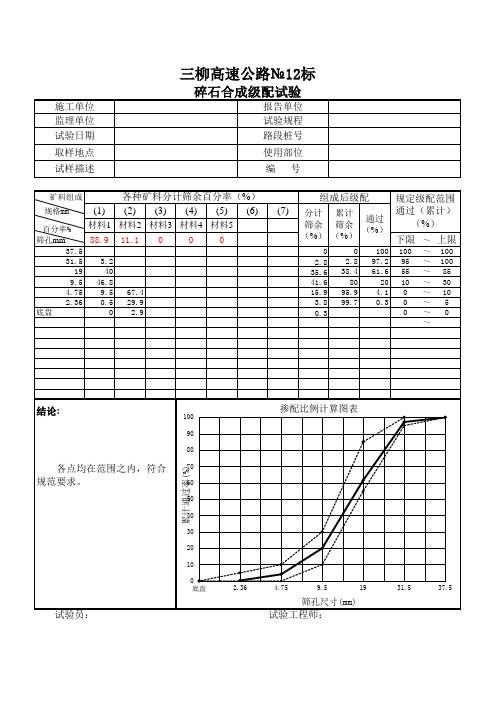 碎石合成级配计算