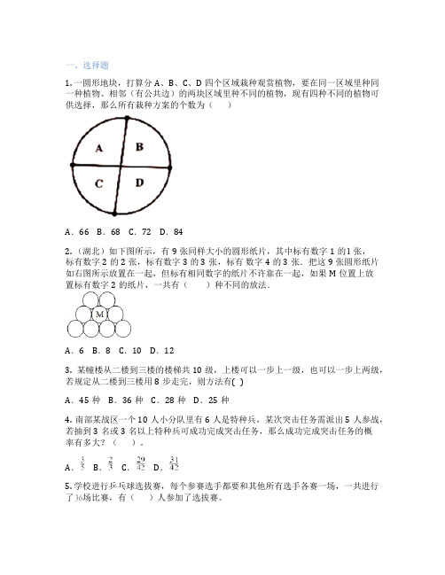 排列组合 小学数学 随堂作业