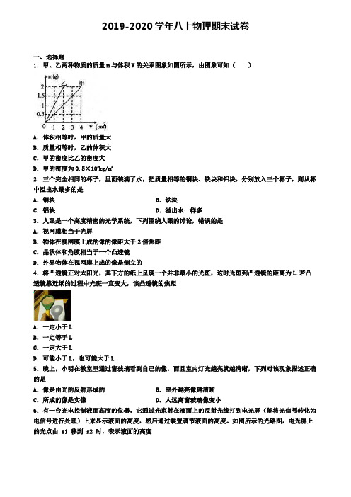 2021届台州市初二(上)物理期末教学质量检测模拟试题┃附3套期末试卷┃