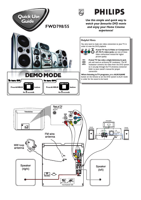 FWD798-55 电视机 DVD 播放器 用户指南说明书