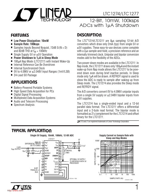 LTC1274CSW#PBF;LTC1274CSW;LTC1274CSW#TR;LTC1274CSW#TRPBF;LTC1277CSW;中文规格书,Datasheet资料
