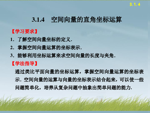 高中数学 3.1.4空间向量的直角坐标运算配套课件 新人教B版选修2-1 