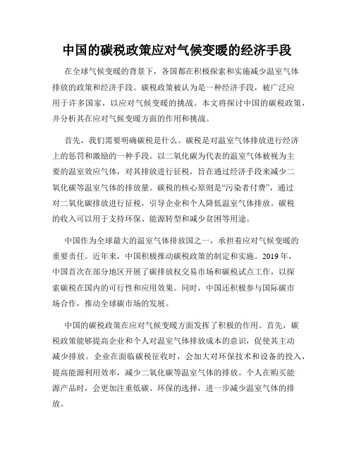 中国的碳税政策应对气候变暖的经济手段