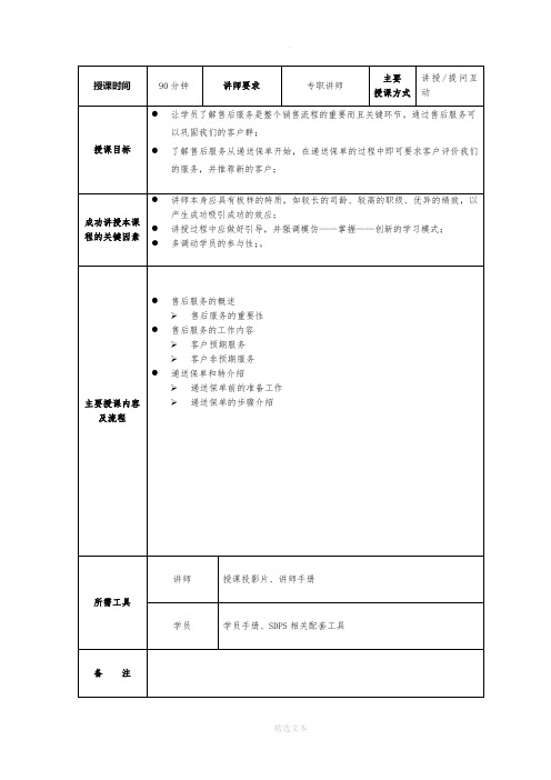 售后服务和转介绍提纲