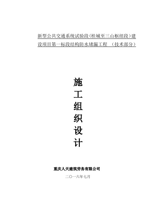 地铁防水堵漏技术方案份讲解