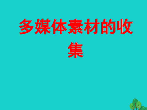 山东省实验中学七年级信息技术上册第5课多媒体素材的收集课件新人教版