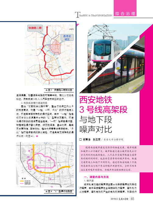 西安地铁3号线高架段与地下段噪声对比