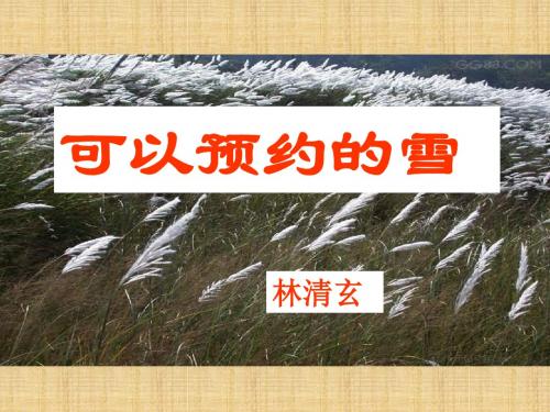 苏教版高中语文选修现代散文 可以预约的雪课件1