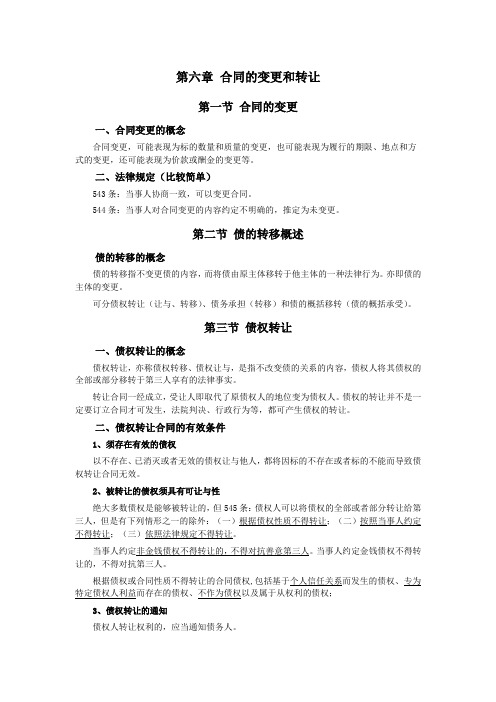 032第六章合同的变更和转让(民法典第三编合同——第一分编通则)