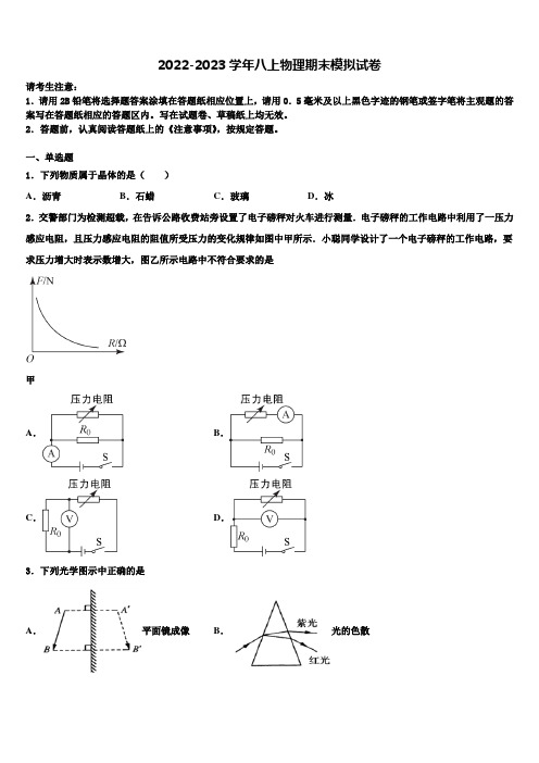 广东省深圳市南山区2022-2023学年八年级物理第一学期期末统考试题含解析