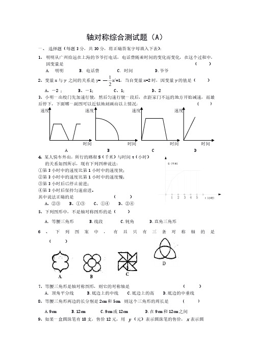 七年级下数学《轴对称现象》综合测试题