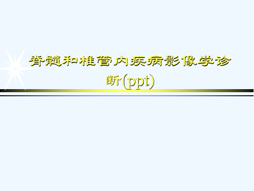 脊髓和椎管内疾病影像学诊断(ppt)