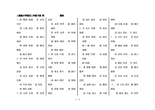 小学语文人教版二年级下册生字组词suki