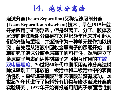 泡沫分离法泡沫分离