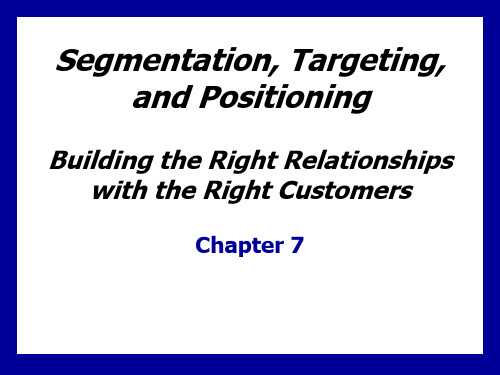 Segmentation, Targeting, and Positioning