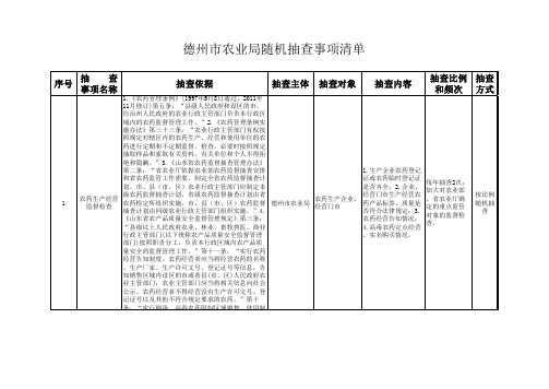 随机抽查清单