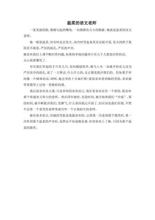 温柔的语文老师作文450字