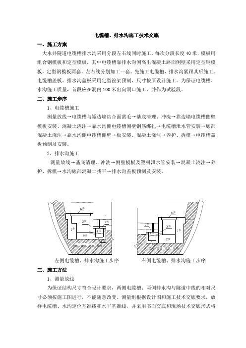 电缆槽、排水沟施工技术交底