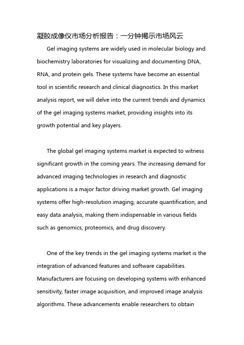 凝胶成像仪市场分析报告：一分钟揭示市场风云