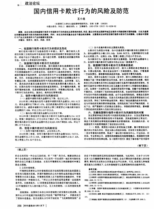 国内信用卡欺诈行为的风险及防范