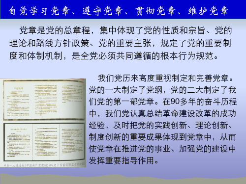 党章是党的总章程,集中体现了党的性质和宗旨、党的理论和...-版演示课件-精选.ppt