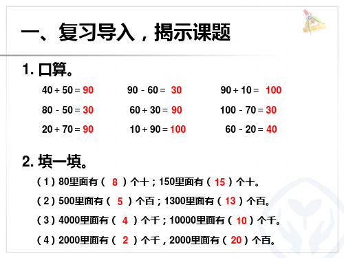 万以内数的认识整十整百整千数的加减法