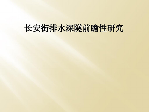 长安街排水深隧前瞻性研究