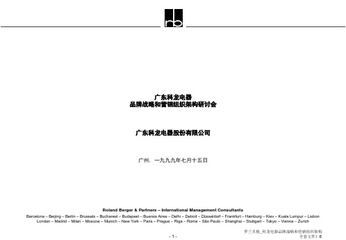 罗兰贝格_科龙电器品牌战略和营销组织架构全套文件》E ppt课件