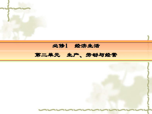 2019届高中政治一轮复习(人教A版)生产的微观主体——企业课件(60张)