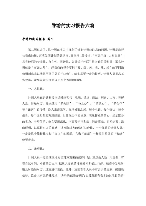 导游的实习报告六篇