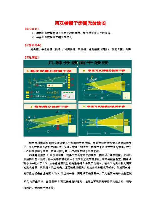 用双棱镜干涉测光波波长分析报告