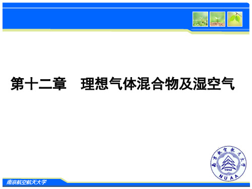 工程热力学 第十二章 理想气体混合物及湿空气 图文