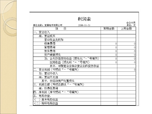 利润表